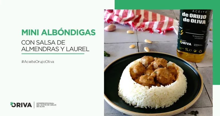 receta de mini albóndigas con salsa de almendras y laurel