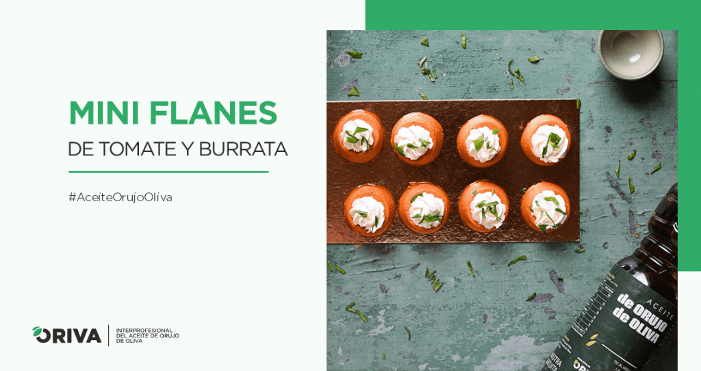 mini flanes de tomate y burrata