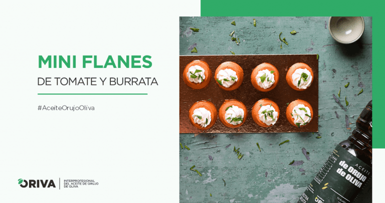mini flanes de tomate y burrata