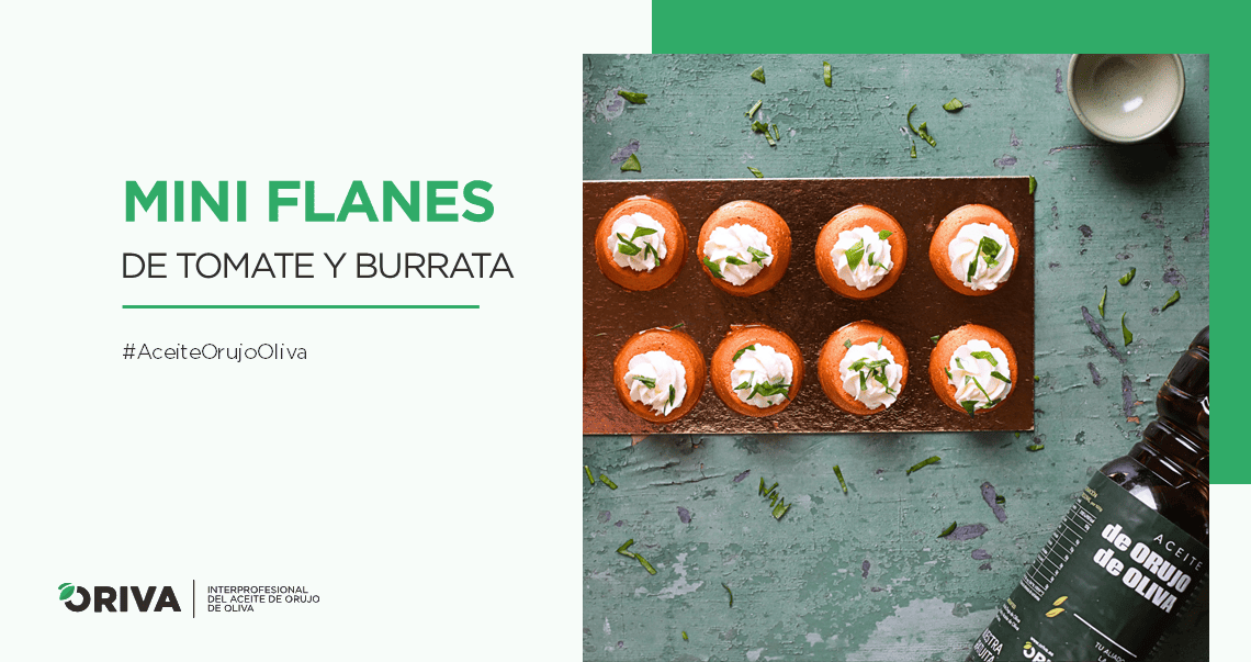 mini flanes de tomate y burrata