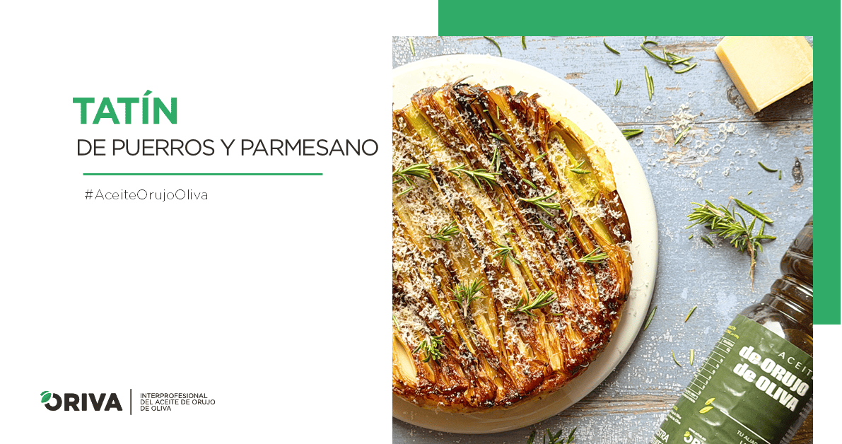 tatin de puerros y parmesano