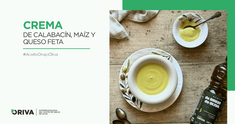 crema calabacin con maiz queso feta